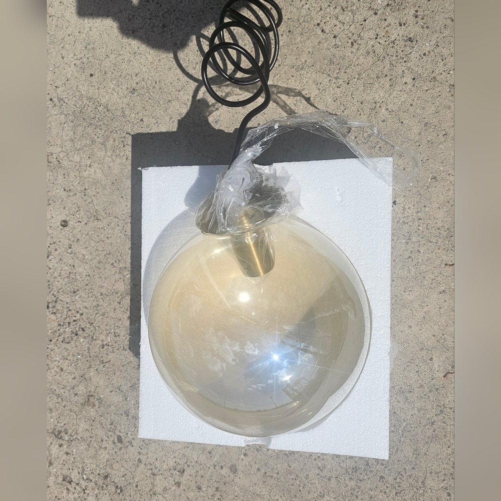 Doraimi Glass Globe Hanging Light Dia 10" Retro Pendant, Brass Finish, Brand New